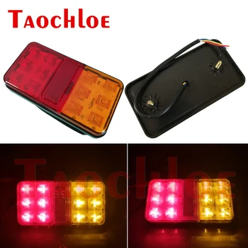 

2Pcs 12V Tractor Tail Light Waterproof Truck Trailer Back Light LED Stop Turn Signal Rear Lamp Boat Light