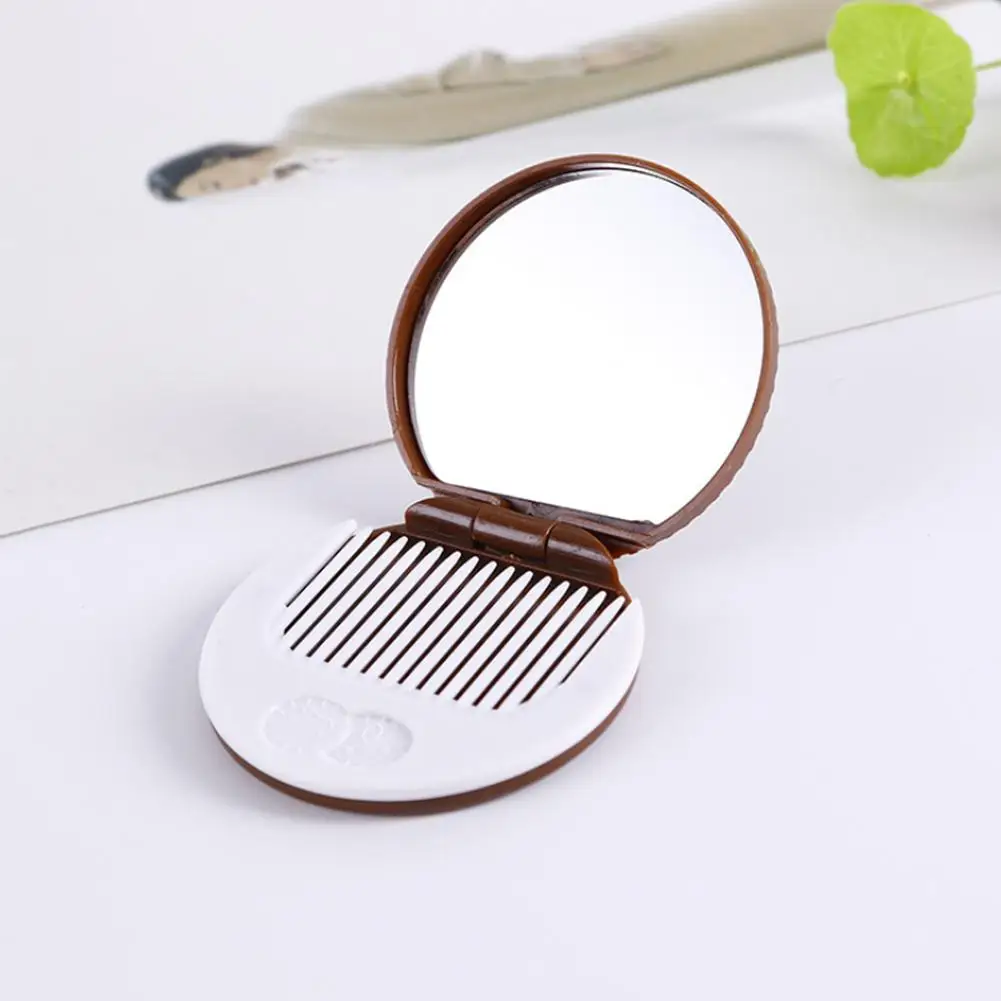1PC Mini Makeup Mirror Hand Held Fold Portable Small Mirror Cartoon