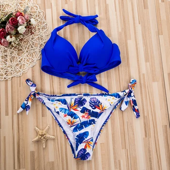 

2019 Women Sexy Push-up Bra Bandage Bikini Set Swimsuit Triangle Swimwear Bathing