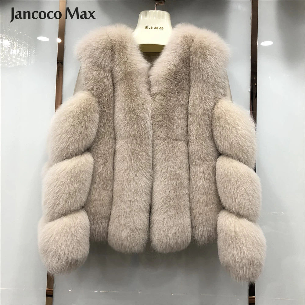 Зимнее женское пальто из натурального Лисьего меха, верхняя одежда, модные куртки из натурального меха, толстые теплые короткие пальто из натурального меха S7503