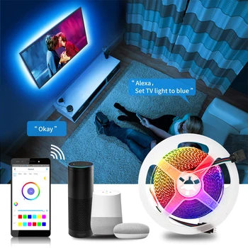 

WiFi LED Strip Light Smart LED Backlight for Room 5m 10m 15m 12V 5050 RGB WiFi Smart Light Tape Lamp Google Home Echo dot Alexa