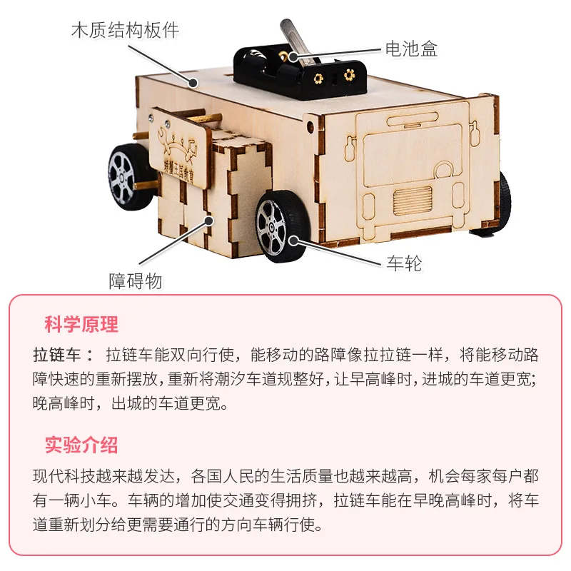 

Young STUDENT'S Physics Gizmos Fun Science Experiment Zipper Car Model DIY Science And Technology Small Production Handmade Mate