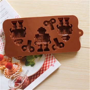 

3D Robot Chocolate Silicone Mold DIY Nonstick Gummy Candy Craft Easy Release Ice Cube Tray Cake Decoration for Birthday
