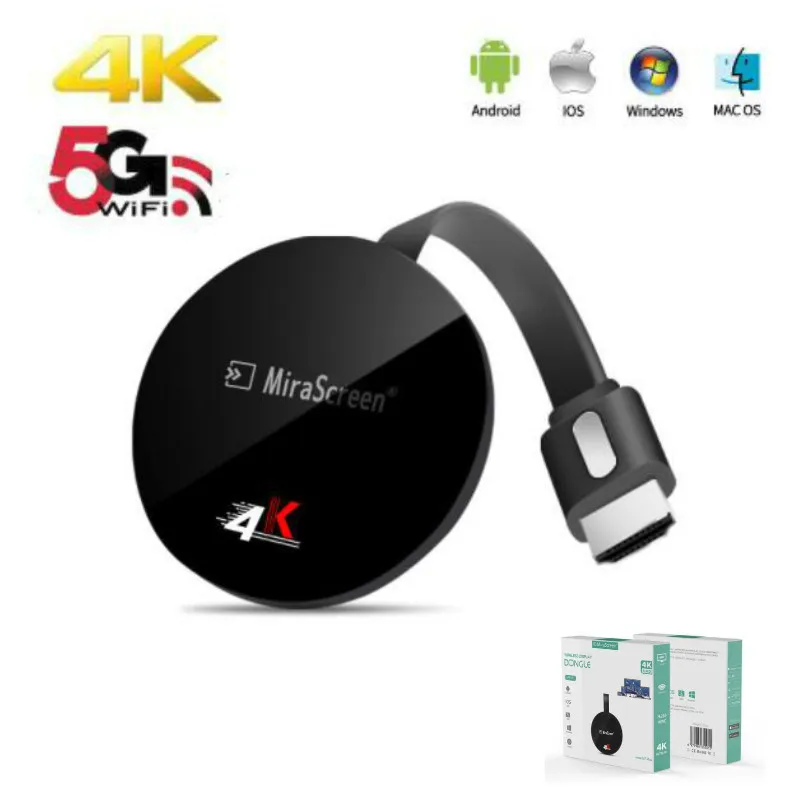 Mirascreen TV Stick 5G Airplay 4K Беспроводной Wi Fi адаптер anycast firenetflix android airplay plus pc dvb t2 hdmi