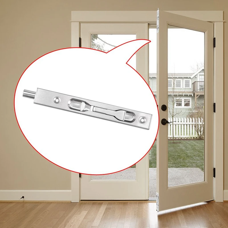 

Hot 2 Pcs Door Flush Bolt - 6 Inch Concealed Security Door Lock for French Doors
