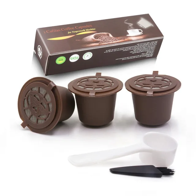 Многоразовый фильтр Nespresso многоразовый фильтр для кофейных капсул многоразовый ложка и кисточка мини-эссенца - Цвет: 1capsule1tam1spoon