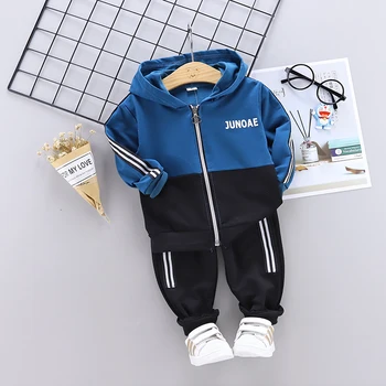 

Spring Autumn Baby Casual Tracksuit Children Boys Girls Hooded Jacket Pants 2Pcs Kids Suit Cotton Infant Clothing Sports Sets