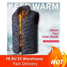 Зимний теплый жилет унисекс с электрическим подогревом, зимний теплый жилет с подогревом, камуфляжная куртка с подогревом, жилет для рыбалки большого размера