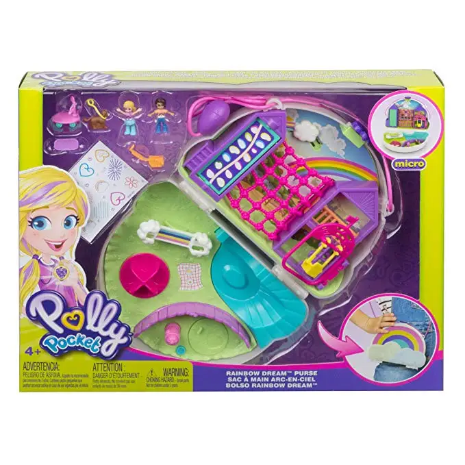 Original Mattel Polly Pocket Shani Rainbow Dream Girls 8 Cm Toys for Children New Toys for Children Mermaid Kid Reborn Dolls