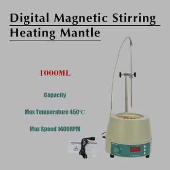 

1000ml Electric Digital LCD Magnetic Stirring Heating Mantle 842℉ 350W 0-1400prm
