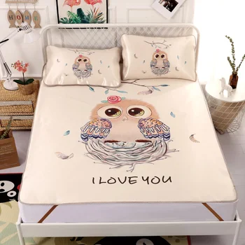 

New Design Three-piece Ice Silk Mat Mat Three-piece 1.8m Folding Bed Mat Cartoon