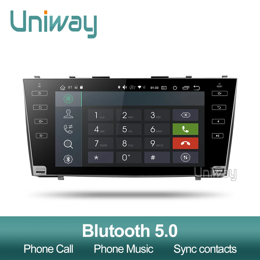 Uniway 4G+ 32G PX6 DSP android 9,0 автомобильный dvd gps плеер для toyota camry 2007 2008 2009 Автомобильный Радио с рулевым колесом автомобиля gps playe