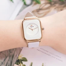 

WWOOR 2021 Brand Women Watches Fashion Square Ladies Quartz Watch Simple White Leather Waterproof Sports Watch Relogio Feminino