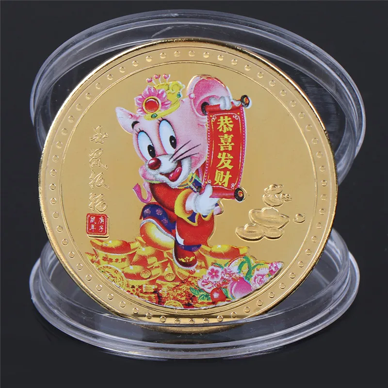 Крыса покрытием не-монеты иностранных валют домашний декор Китайский Зодиак серебряные коллекционные монеты животные копия монеты на день рождения подарки