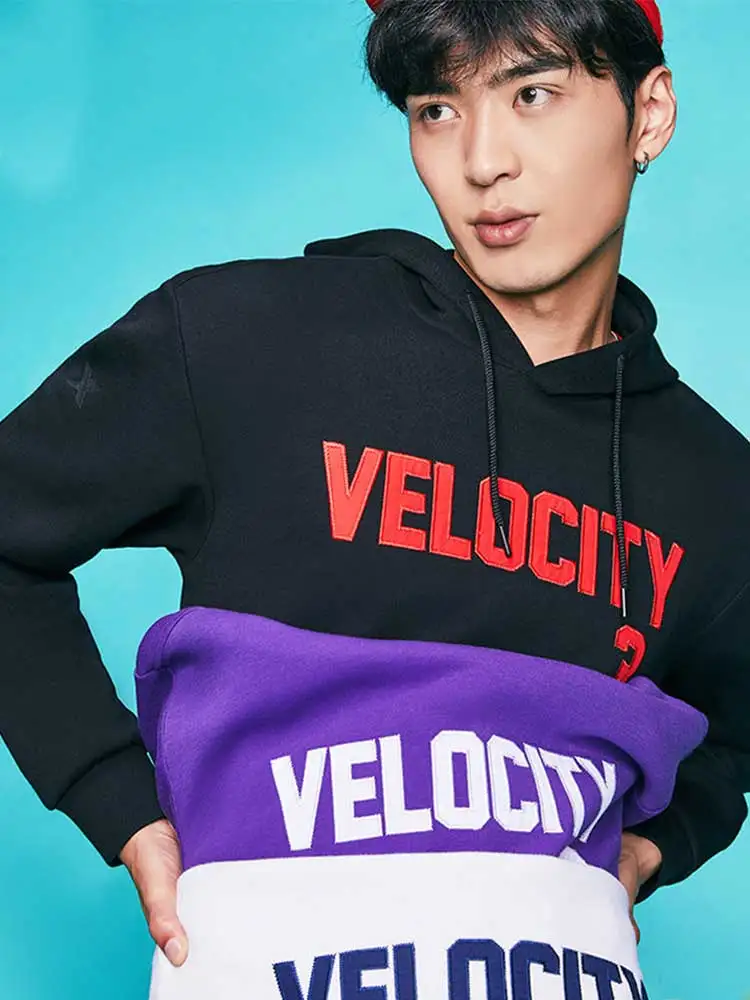 

Xtep Hoodies Men Letter Patchwork Print Sweater Winter Casual High Quality Pullover Male Slim Fit Hooded Streetwear 880127050197