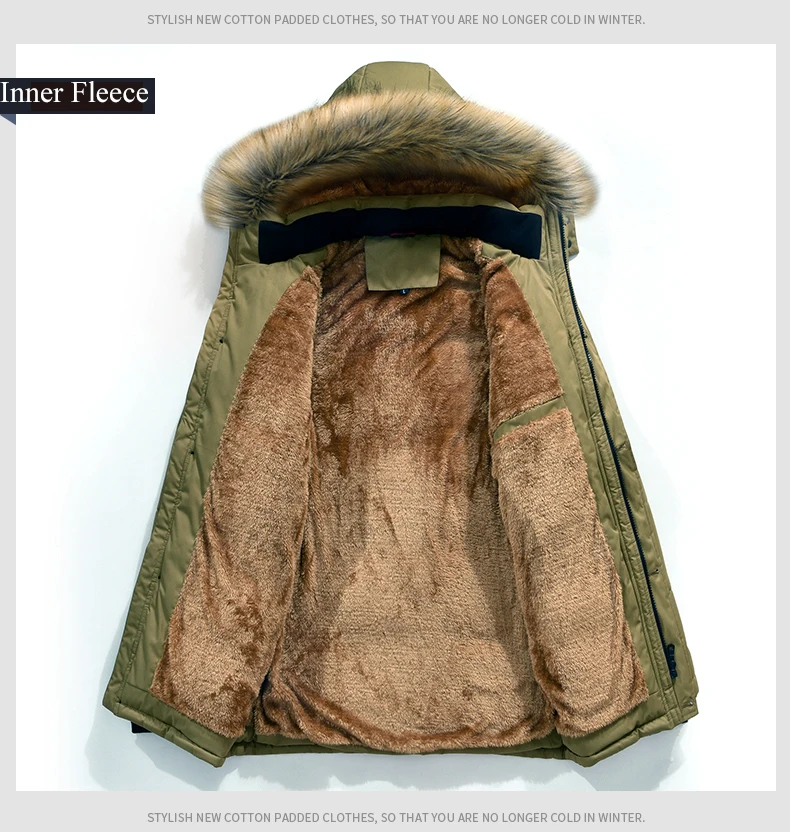 8XL, мужская куртка, утолщенная, зимняя, плюс бархат, Мужское пальто, с капюшоном, одноцветная, мужская, толстая, теплая, мужская, s, ветрозащитная, высокое качество, парка, ZA289