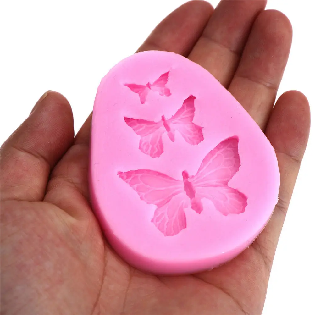 Fondant Cake Mold 3D Butterfly Shaped Silicone Mold Soap Bakeware Baking Cooking Tools Sugar Cookie Jelly Pudding Decor