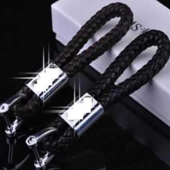

Car key chain with car logo metal key chain nylon braided rope key ring car key chain for B-enz for a-udi for F-ORD