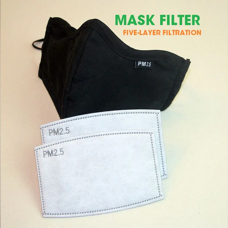 

10/20/50/100 PCS 5 Layers PM2.5 Filter Paper Activated Carbon Adult Anti Haze Mouth Mask Anti Dust Air Face Mask Filter