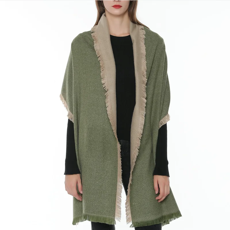 

New Arrival Imitation Cashmere Scarf Women's Double-sided Short-shoulder Gift Wild Warm Shawl Winter Thick Scarf