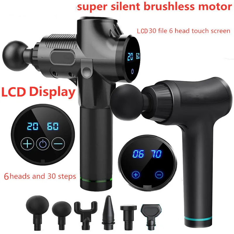 

LCD Massage Gun Muscle Relaxation Muscle Stimulator Deep Tissue Massager Pain Relief Slimming Shaping Cordless Rechargeable