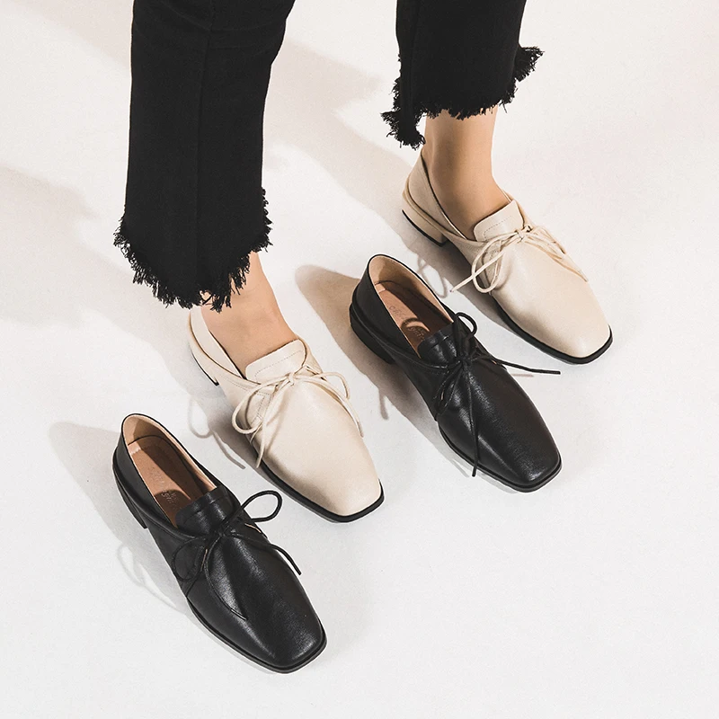 FZNYL Spring Summer Women Black Low Heels Casual Shoes Ladies Fashion PU Leather Working Office Shoes Female