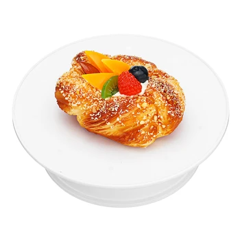

Electric Motorized 360° Rotating Display Stand Turntable Round White Velvet Coping for food or Jewelry Display