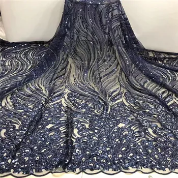 

New Design African tulle Laces Fabrics 2019 High Quality African French Sequins Tulle Laces Fabrics for wedding Dresses fj65-71