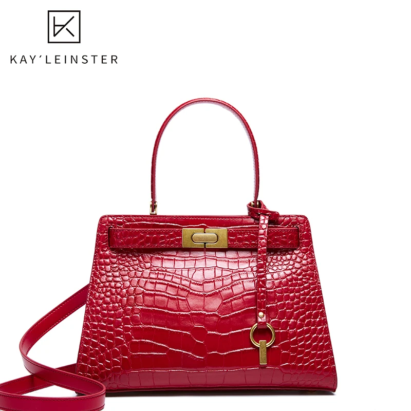 

2019 new genuine leather luxurious handbag wild crocodile pattern large capacity messenger bag shoulder bag ladies bag