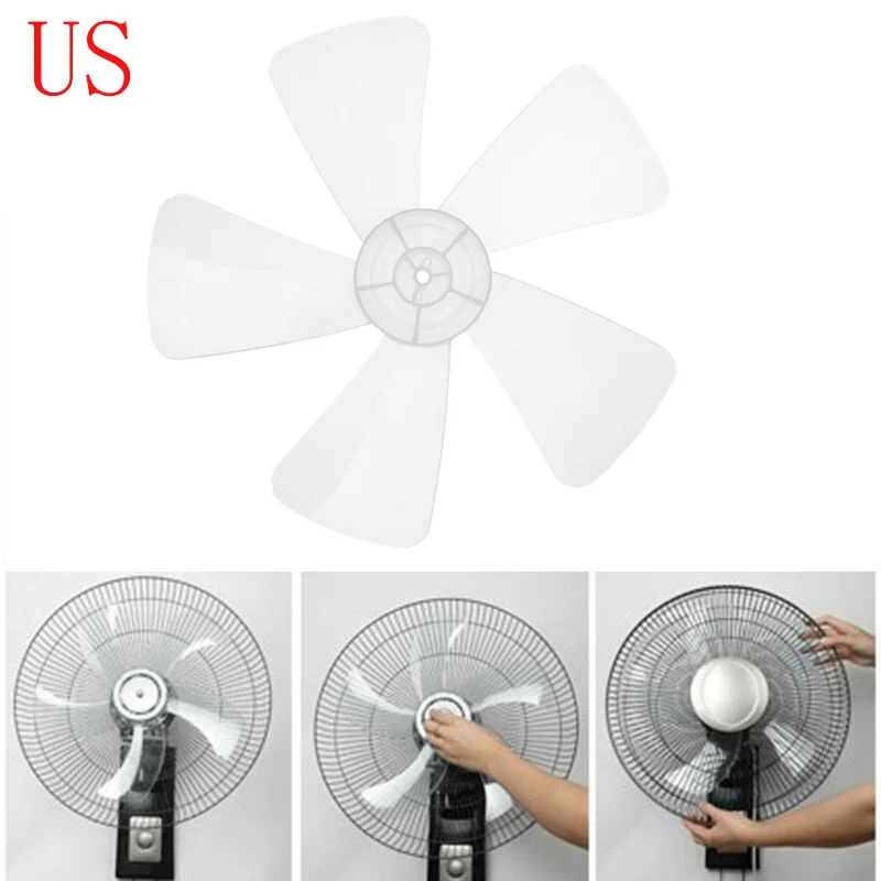 Hoja de ventilador de plástico de 16 pulgadas, cinco hojas para Pedestal de pie, ventilador de mesa, reemplazo General, Accesorios para el hogar
