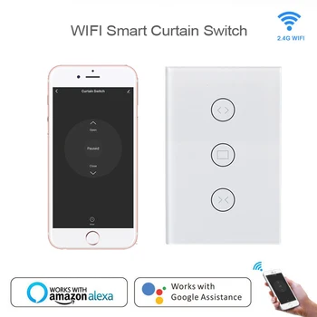

WiFi Smart Curtain Switch Smart Life Tuya APP Electric Motorized Curtain Blind Roller Shutter Works with Alexa and Google Home