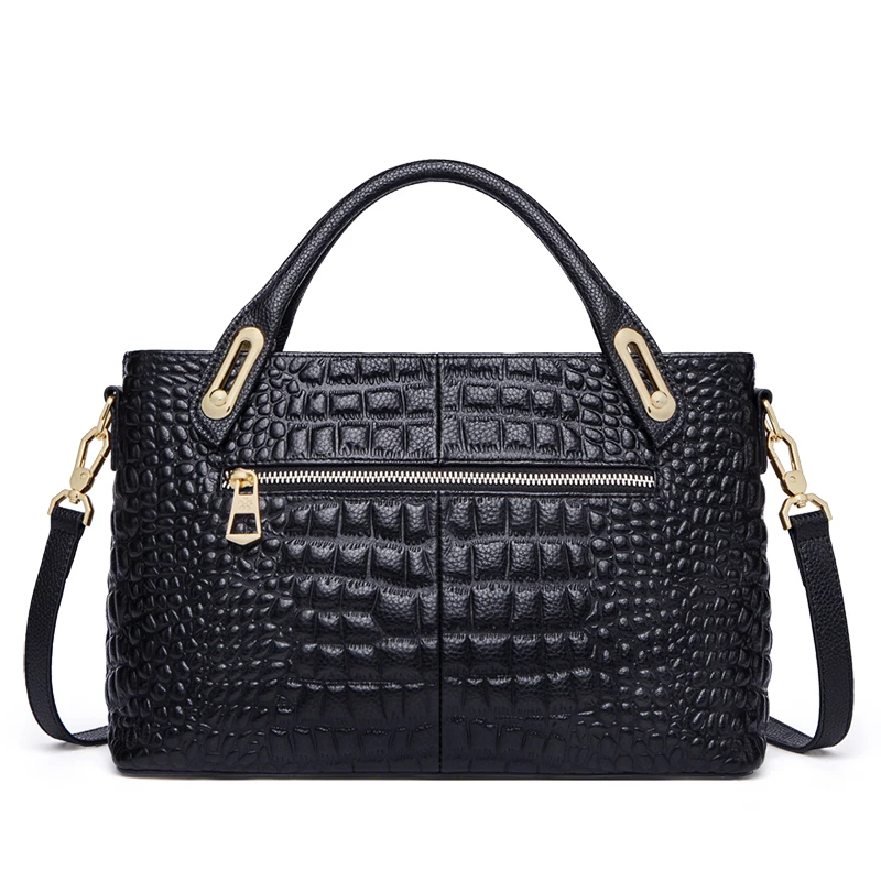 ZOOLER Классические Сумки из натуральной кожи с крокодиловым узором роскошные женские сумки дизайнерские женские сумки на плечо черные сумки-тоут WG221