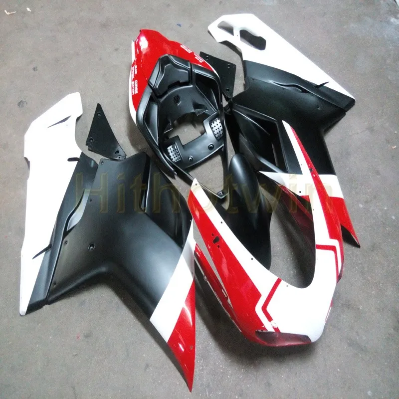 

Screws+Custom Injection mold gray red Motorcycle cowl for DUCATI 848 1098 1198 2007-2012 ABS fairing M2