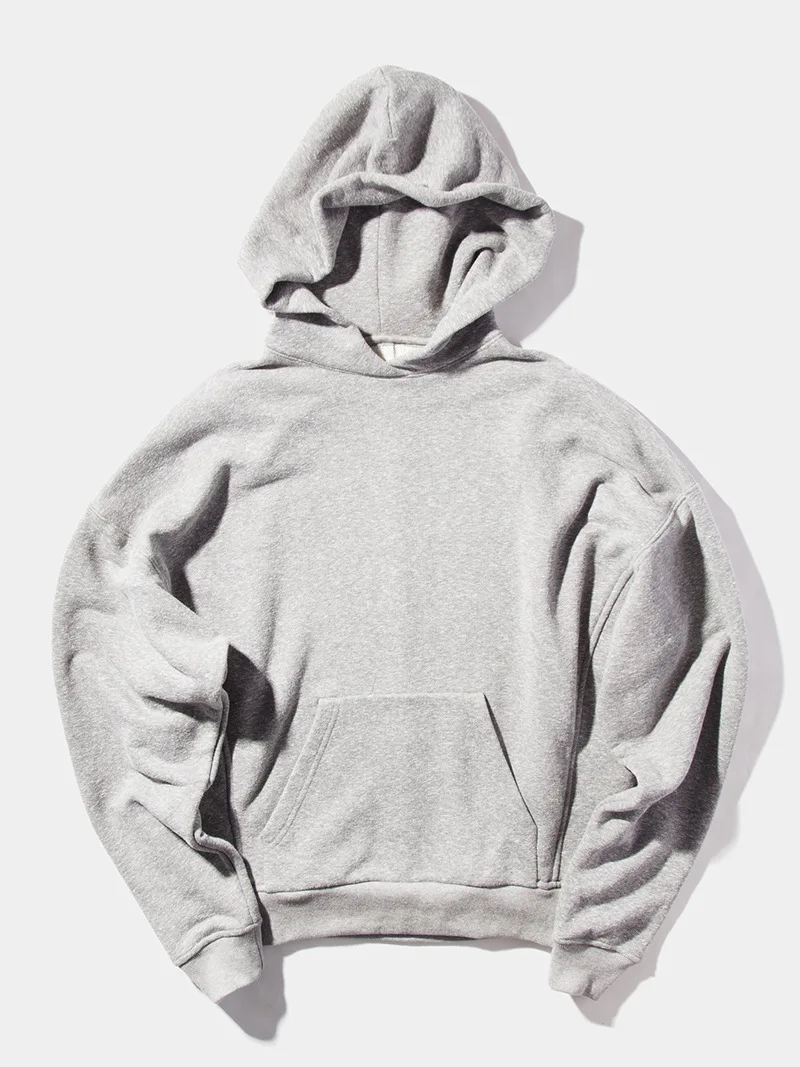 Важные брюки Fear of God Однотонные непрошитый край негабаритных пуловер Толстовка G-DRAGON Kanye