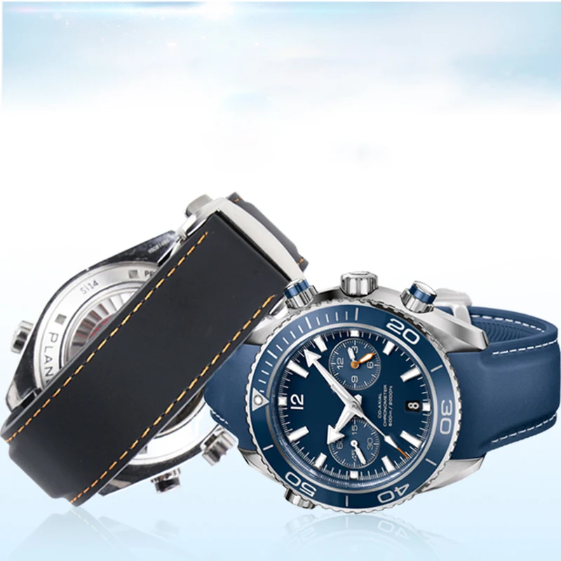 Ремешок для часов 20 мм 21 мм 19 мм 22 мм резиновый ремешок спортивный Seamaster 300 океан 600 At150 для Seiko Citizen Man наручные часы samsung gear