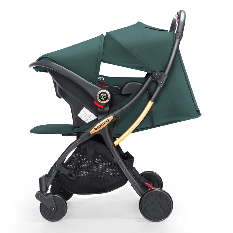 Для новорожденных детская коляска из 2-в-1 светильник, складная, ударопрочная, укрытие с высоким обзором может ложиться и складкой на плоскости