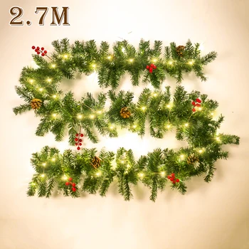 

Christmas LED Rattan Garland Decorative Green 2.7 M Artificial Garland Christmas Tree Rattan Decoration Hanging Ornament