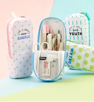 

Candy Color Pencil Case Desk Pen Holder Kawaii Sweet Pencil Bag Standing Up Pencil Storage School Supplies Gift Cellphone Bag