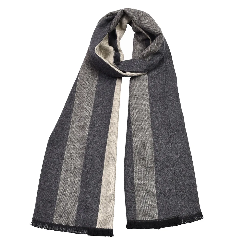 

Men's Striped Scarf keeping in winter cashmere double-sided shawl plaid
