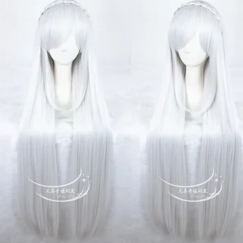 

New hat wigs Life in a Different World from Zero Emiria Silver Straight Hair Cos Wig free shipping