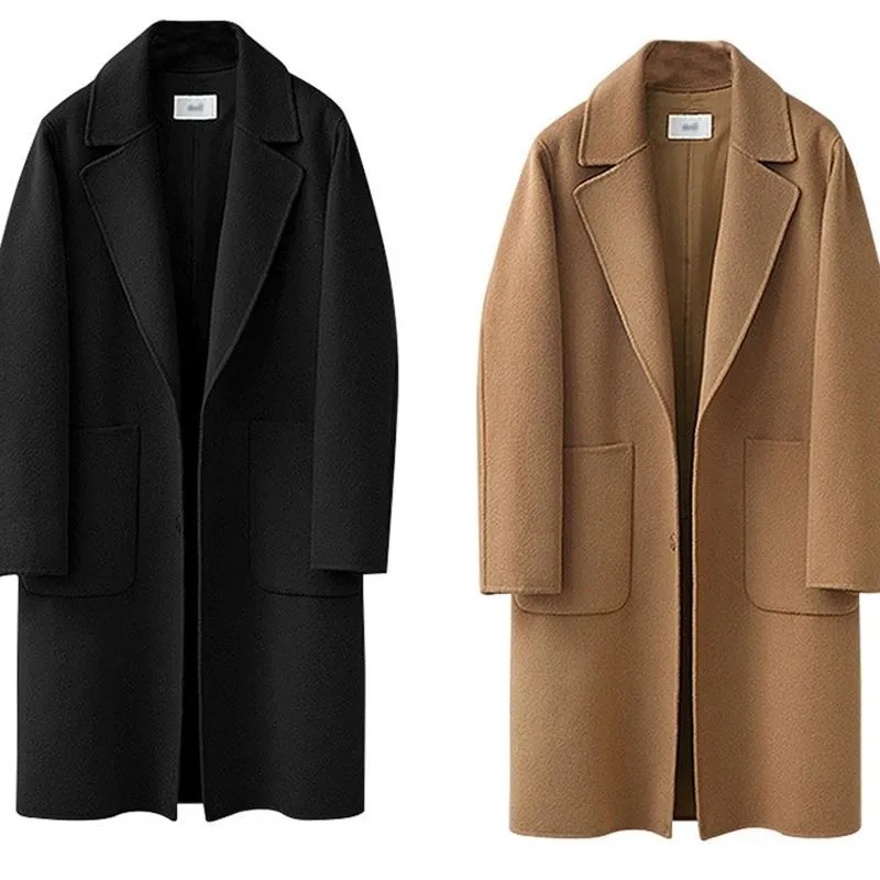 Женское шерстяное пальто размера плюс, элегантное женское Шерстяное Пальто, свободное шерстяное пальто, корейское повседневное пальто, модное осенне-зимнее женское пальто
