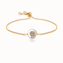 Микро инкрустация цирконием жемчужина, кулон, браслет и браслет Регулируемая цепочка браслет Femme ювелирное изделие, цепь в виде змеи рождественские подарки