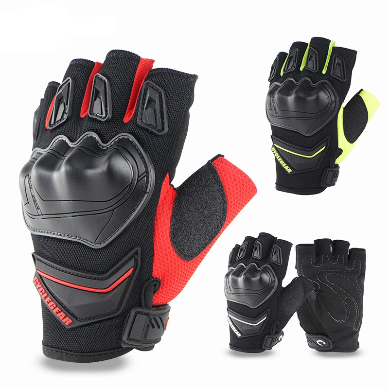 Motorcycle Gloves Polyester Mtb Cycling Motocross Fingerless Gloves Biker Cycling Protection