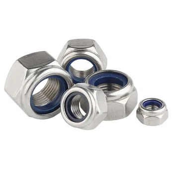 

5/50pcs M2 M2.5 M3 M4 M5 M6 M8 M10 M12 M16 304 Stainless Steel Hex Hexagon Nylon Insert Lock Nut Self locking Nylock Nut Locknut