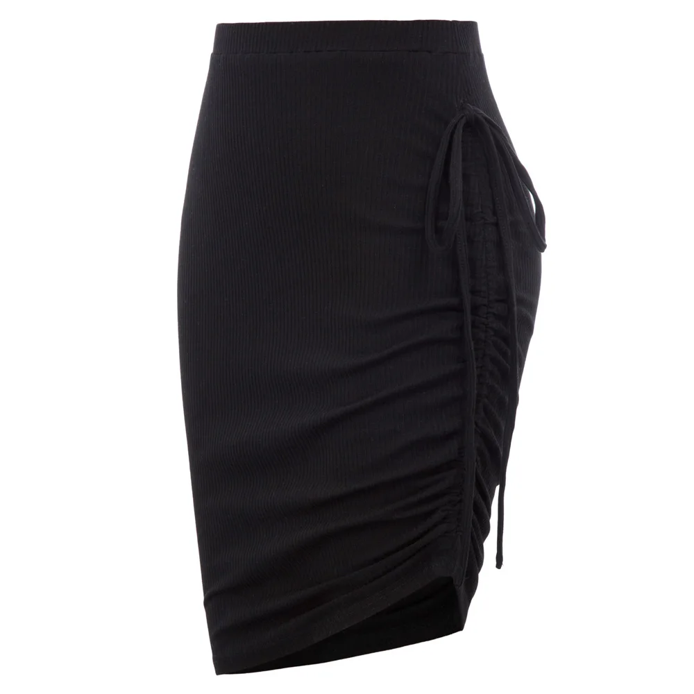 GK Женская эластичная юбка карандаш облегающая талия бедра с запахом