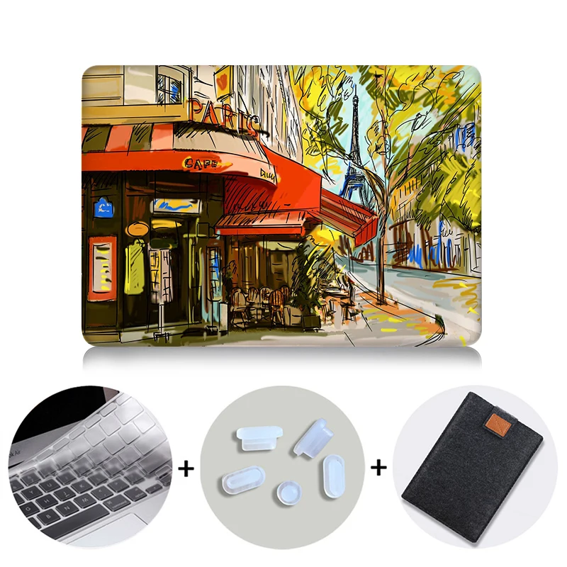 MB06 Чехол MTT с Эйфелевой башней для Macbook Air Pro retina 11 12 13 15, ручная роспись, чехол для Mac book, 13,3 дюймов, сенсорная панель, чехол для ноутбука - Цвет: MB06