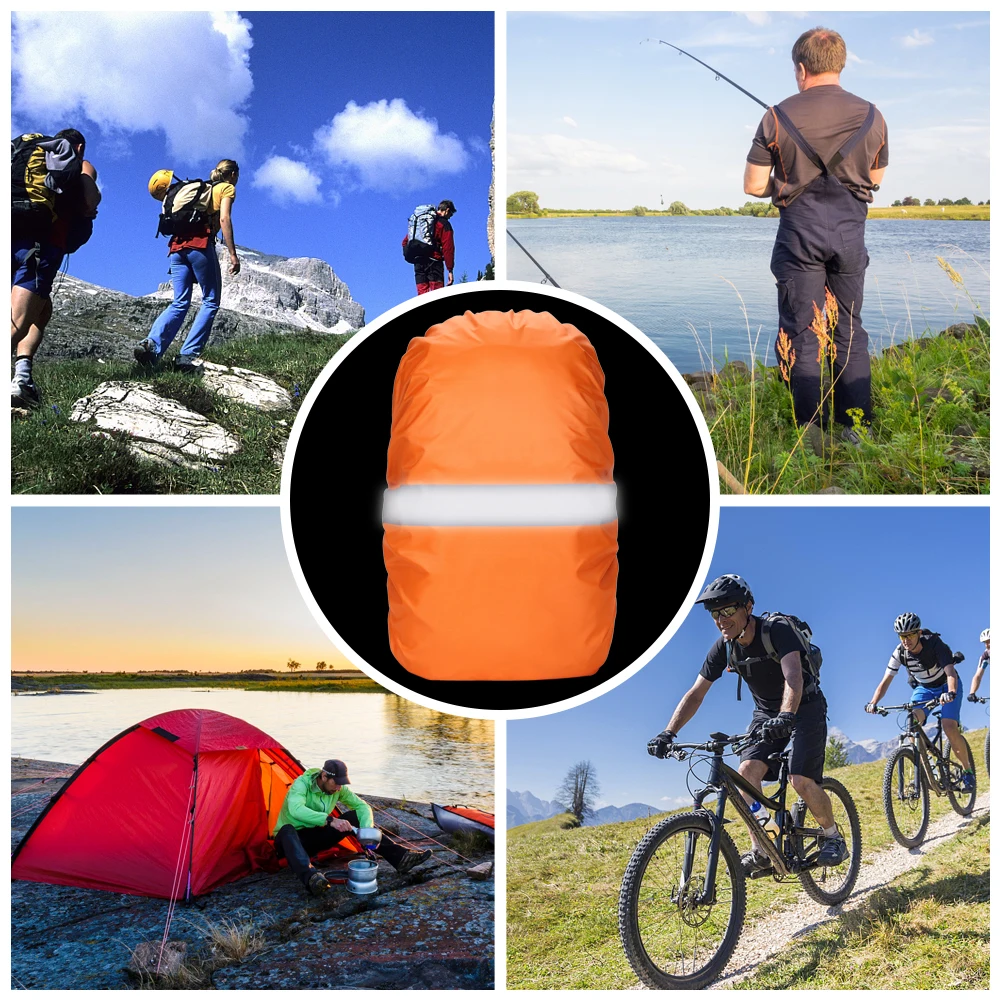 Чехол для рюкзака со светоотражающей полоской женский мужской водонепроницаемый рюкзак с защитой от пыли дождевик Портативный Сверхлегкий дождевик