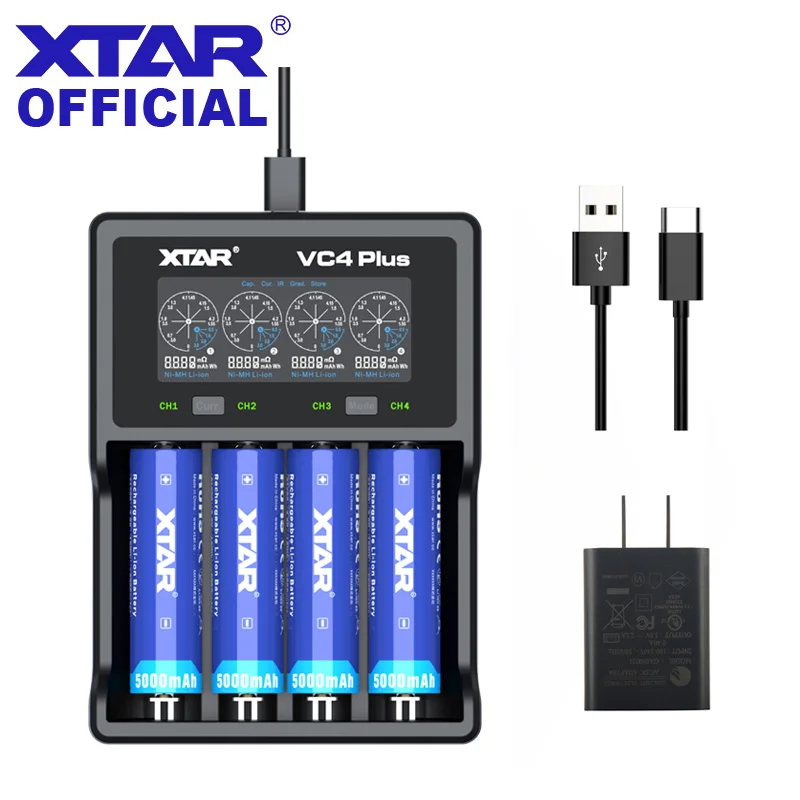 Battery Charger Charger Adapter XTAR Battery Charger VC4 Plus Qucik Charge Charging 14650-18650