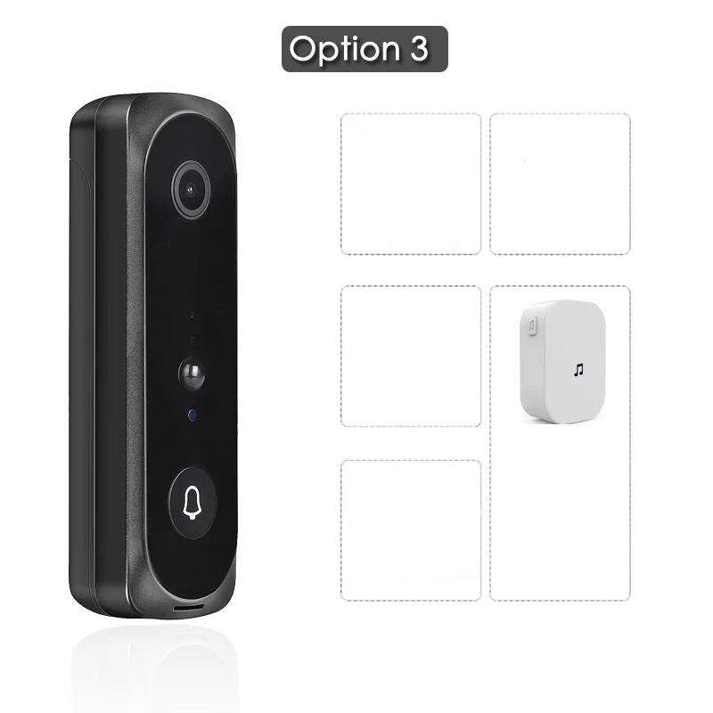 Option 3 Новинка V20 смарт WiFi видео дверной звонок камера визуальный домофон с колокольчиком ночного видения IP дверной звонок беспроводная домашняя камера безопасности - Цвет: Option 3