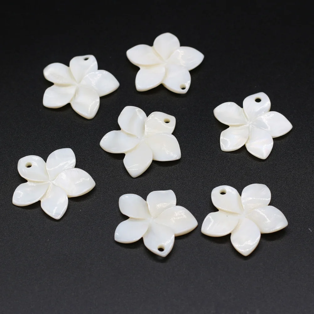 10PCS Natural Freshwater Pendant White Shell Flower Loose Beads Charms for Jewelry Making DIY Necklace Earrings Accessory | Украшения и
